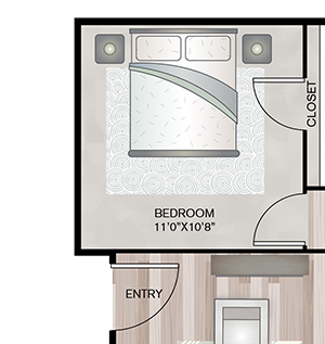 2X2 Floor Plan | Terrace Hill Apartments in El Paso, TX